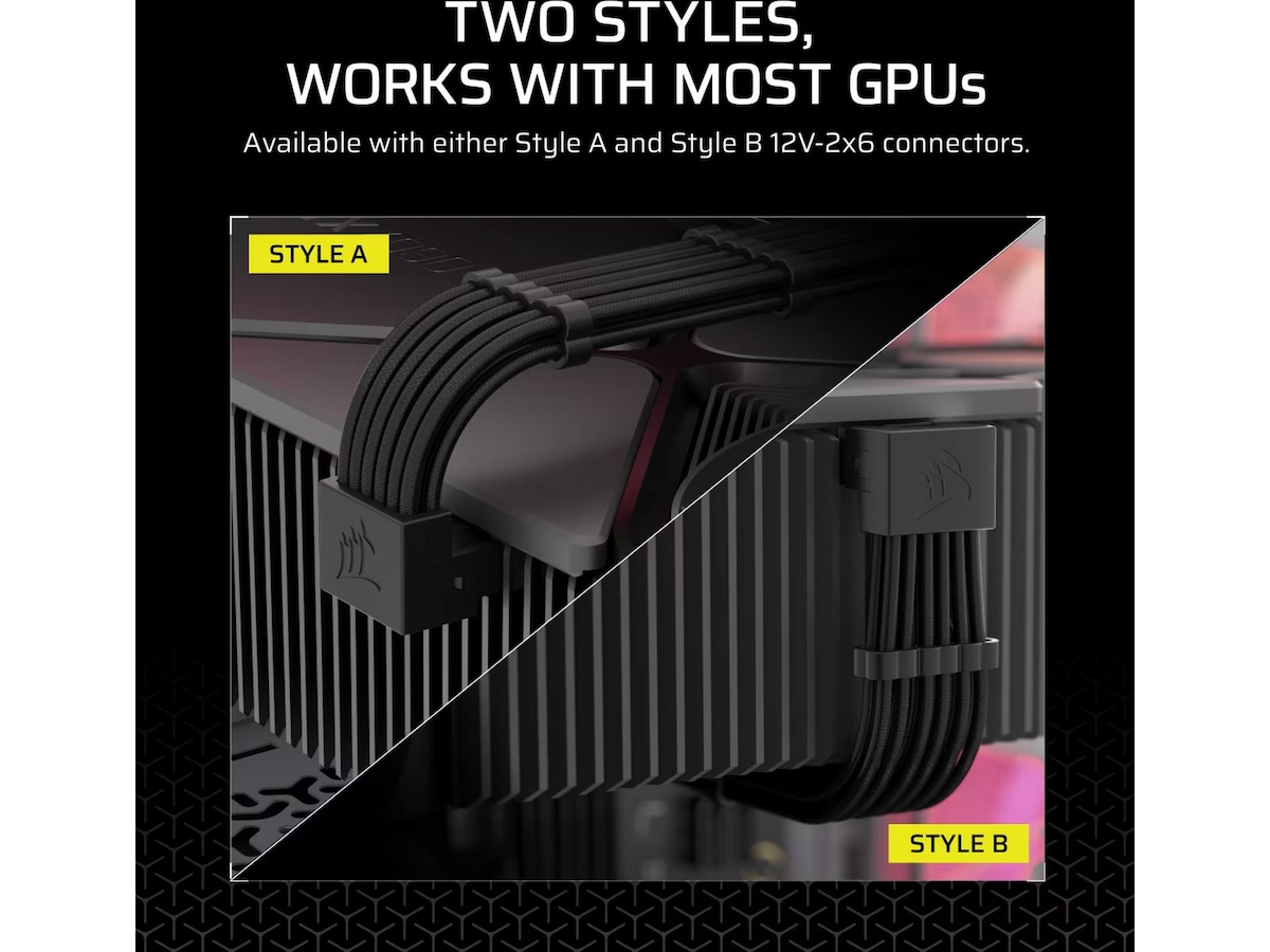 Corsair PSU 90° 12V-2x6 Style B kabel Tilbehør