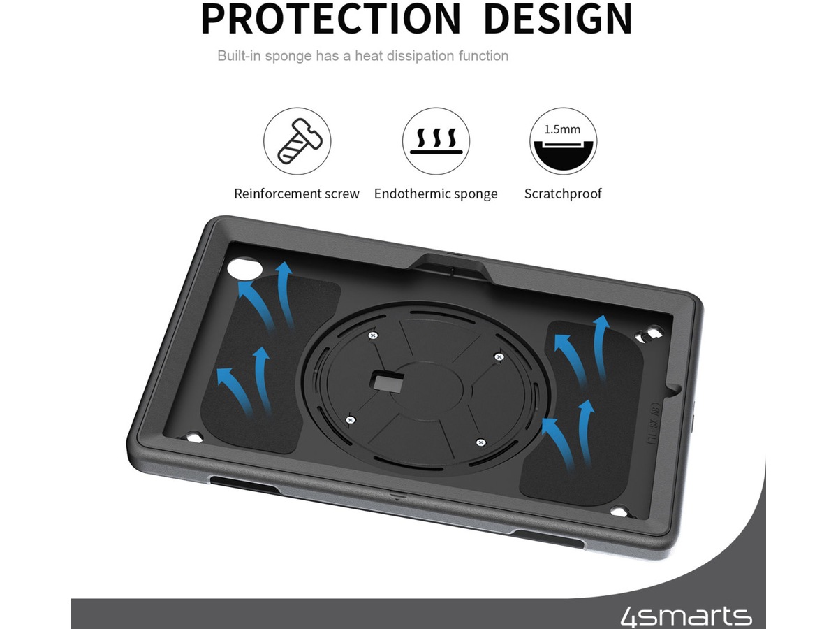 4smarts Galaxy Tab A11+ Robust Etui Grip (sort) Deksel til nettbrett