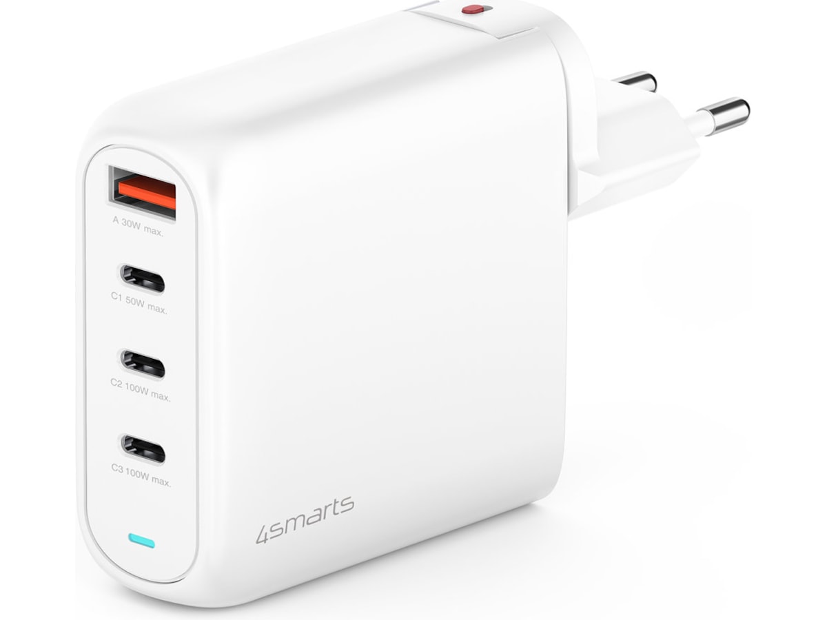 4smarts 100W GaN Flex Pro Travel Edition-lader (hvit) Batteri og lader