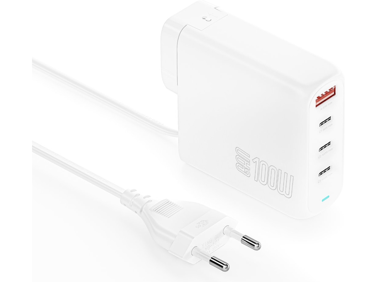4smarts 100W GaN Flex Pro Travel Edition-lader (hvit) Batteri og lader