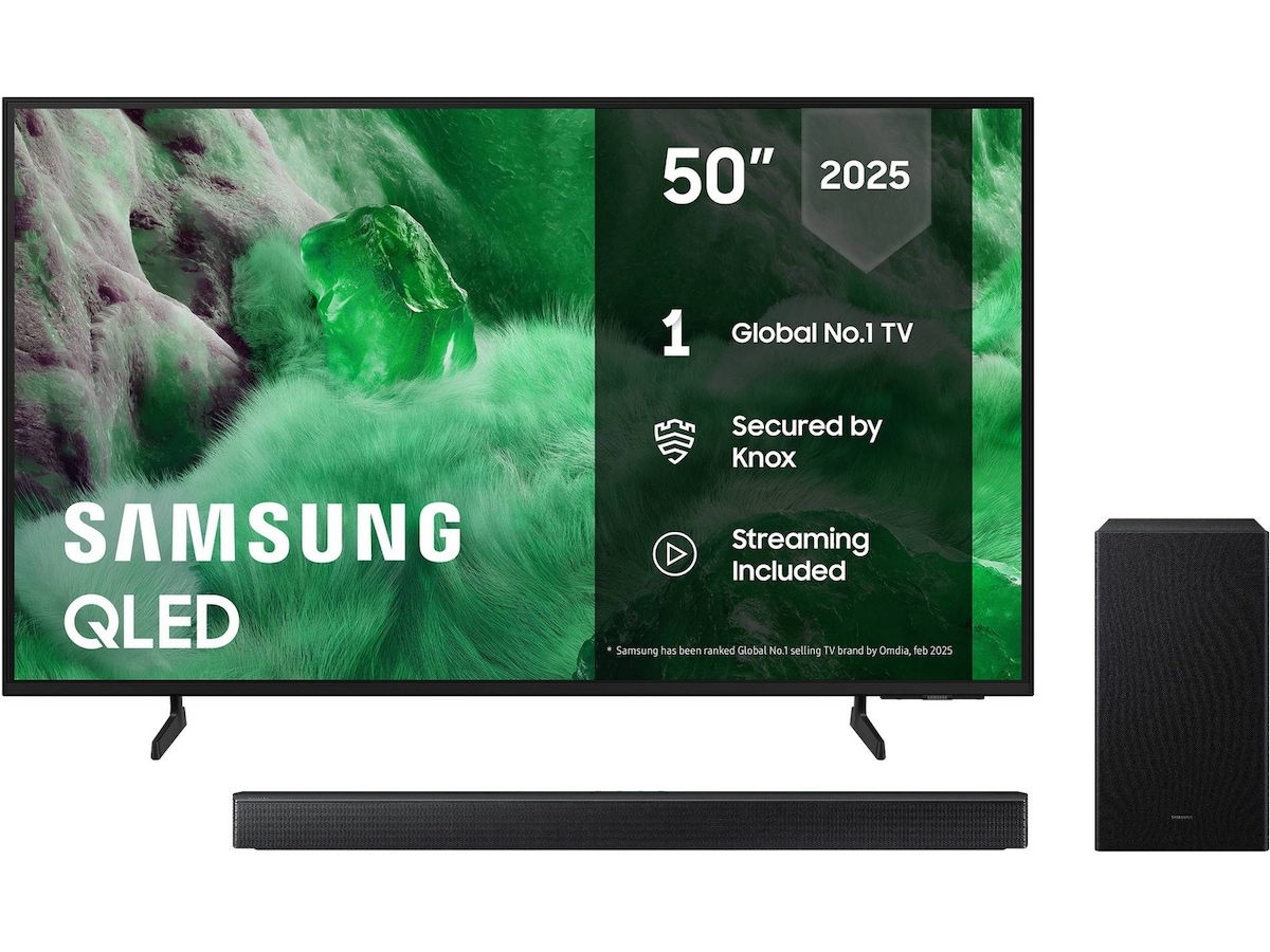 Samsung 50" Q7F2 QLED 4K Smart-TV (2025) + Soundbar 50 - 59 tommer TV
