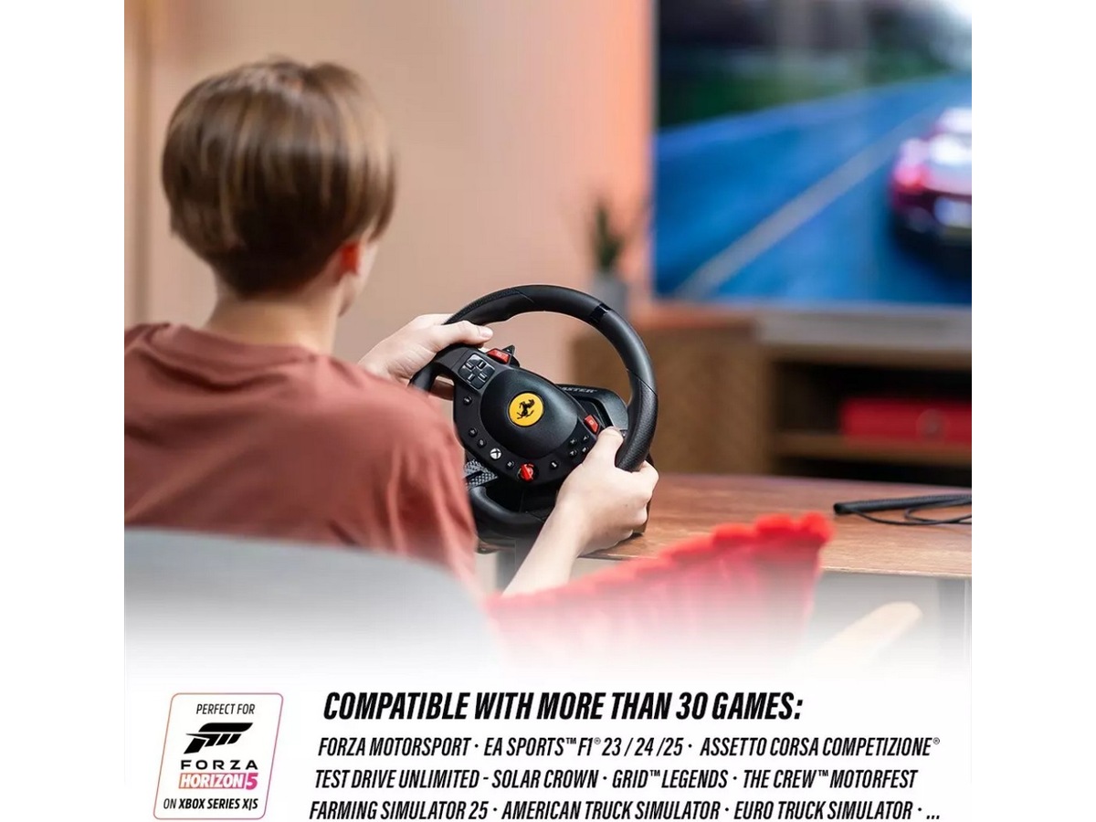 Thrustmaster T98-X Ferrari 296 GTS Racing Wheel Ratt og pedaler