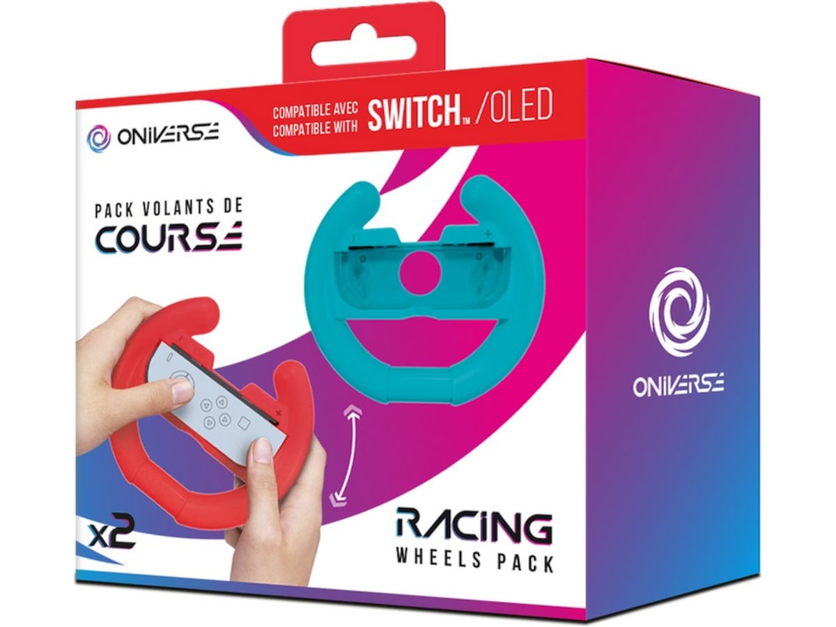Oniverse Nintendo Switch klassiske Joy-Con ratt (rød/blå) Tilbehør til spillkonsoller