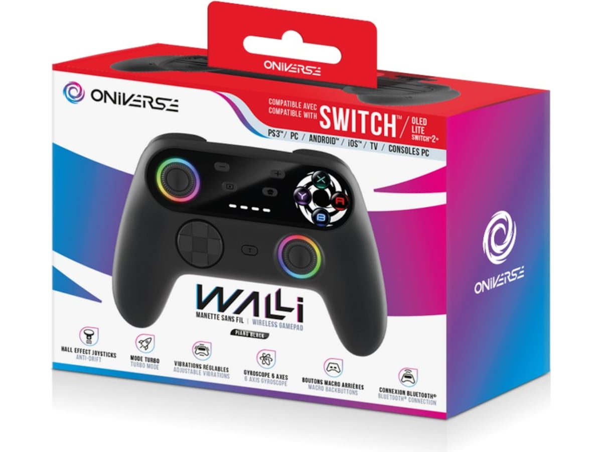 Oniverse Walli Nintendo Switch 2 trådløs kontroller (piano sort) Tilbehør til spillkonsoller