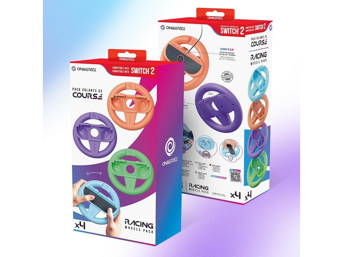 Oniverse 4-pakning racingshjul for Switch 2 Tilbehør til spillkonsoller