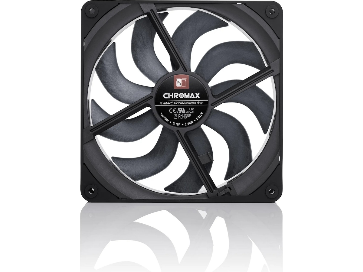 Noctua NF-A14x25 G2 PWM chromax.black Vifte Vifter
