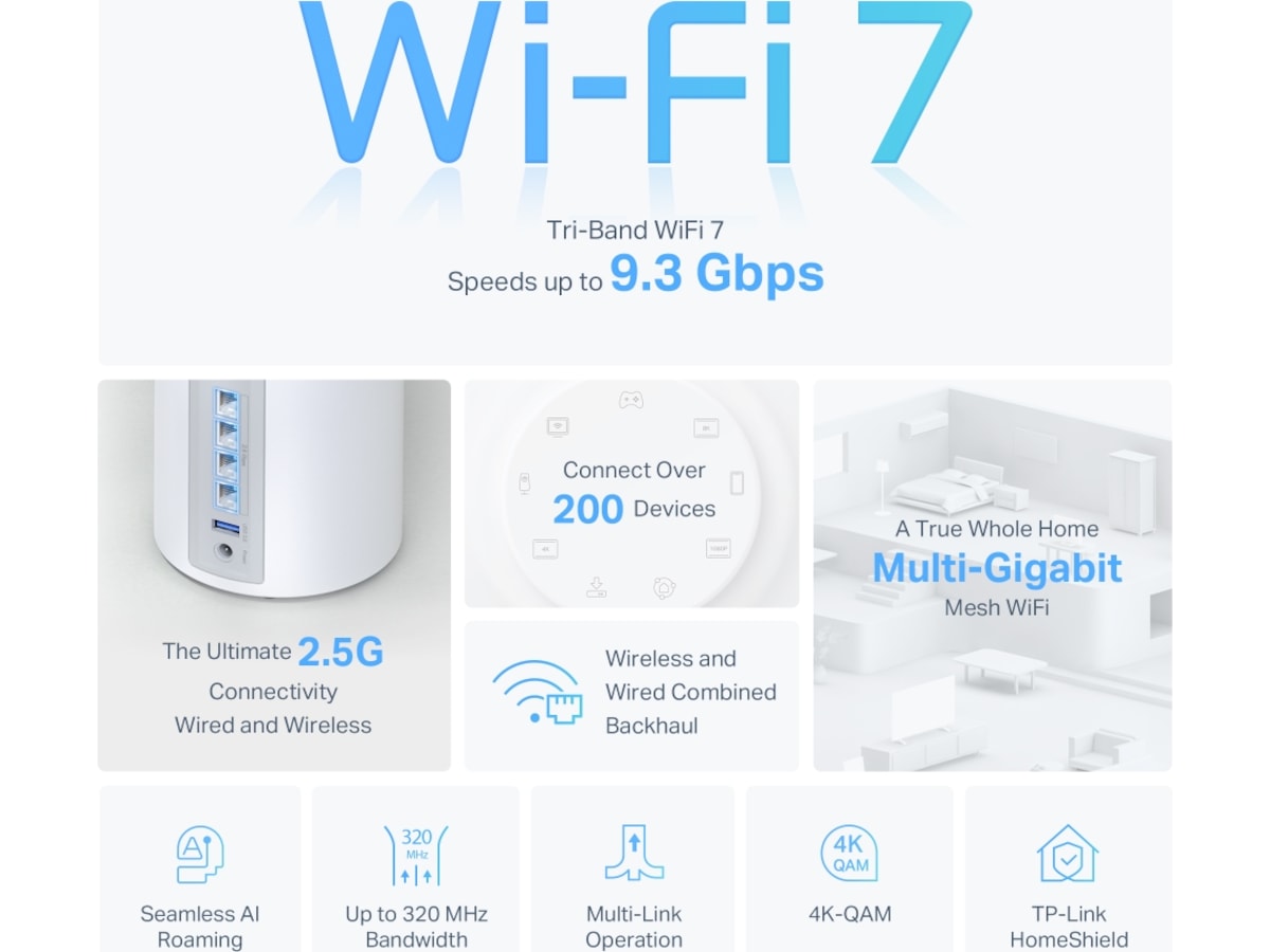 TP-Link Deco BE65 Wi-Fi 7 Mesh 2-pack Routere