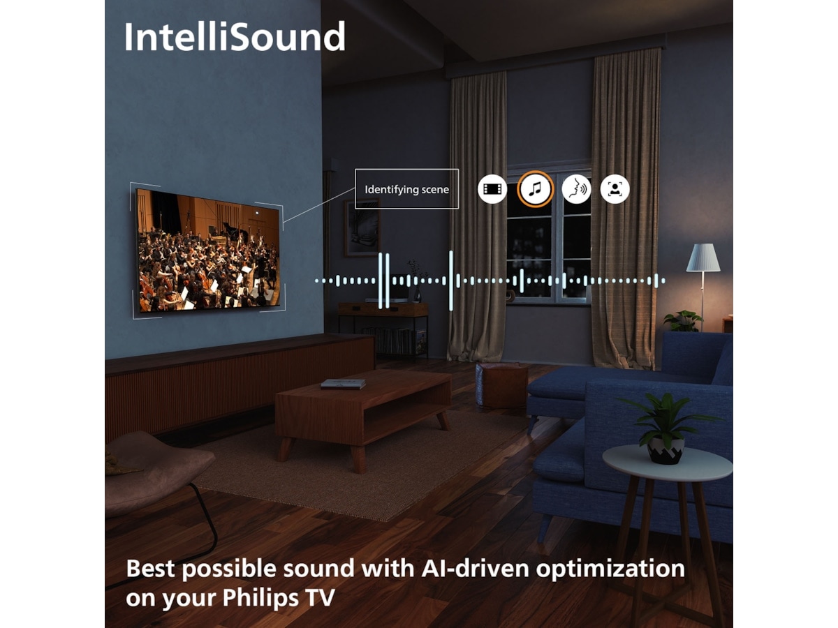 Philips 50" PUS7000/12 4K LED Smart TV (2025) + lydplanke 60 - 69 tommer TV