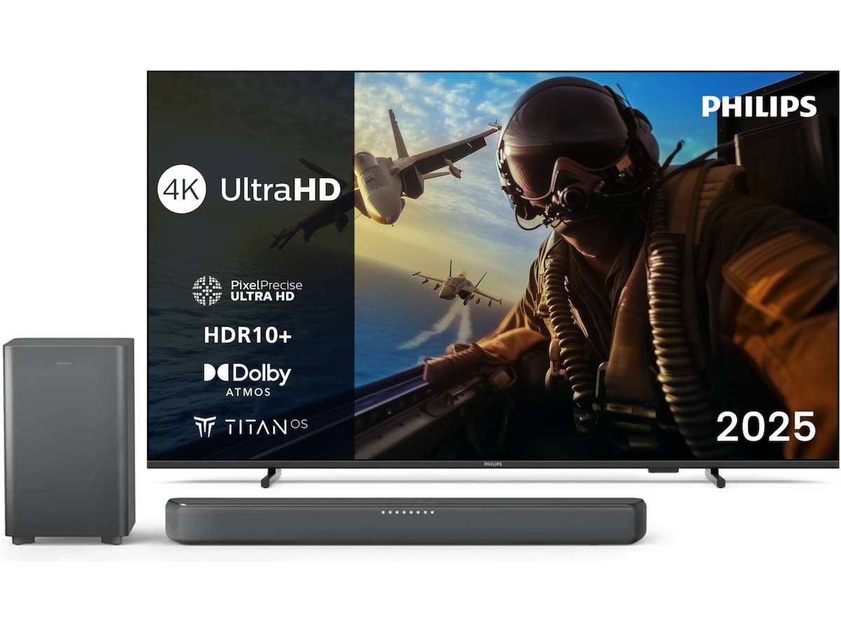 Philips 75" PUS7000/12 4K LED Smart TV (2025) + lydplanke 60 - 69 tommer TV