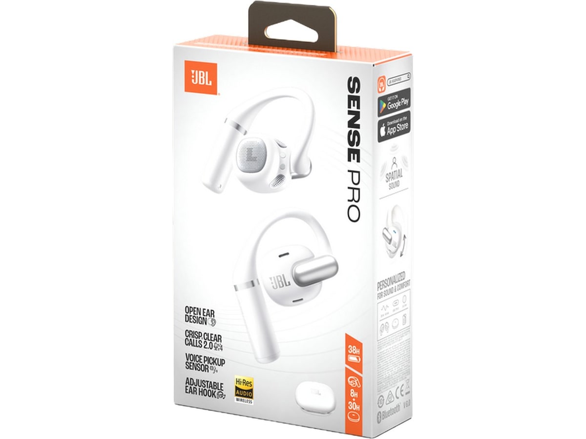JBL Sense Pro trådløse ørepropper, open-ear (hvit) Ørepropper