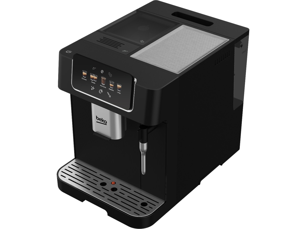 Beko CEG 7302 B helautomatisk espressomaskin (sort) + melkeskummer Espressomaskiner