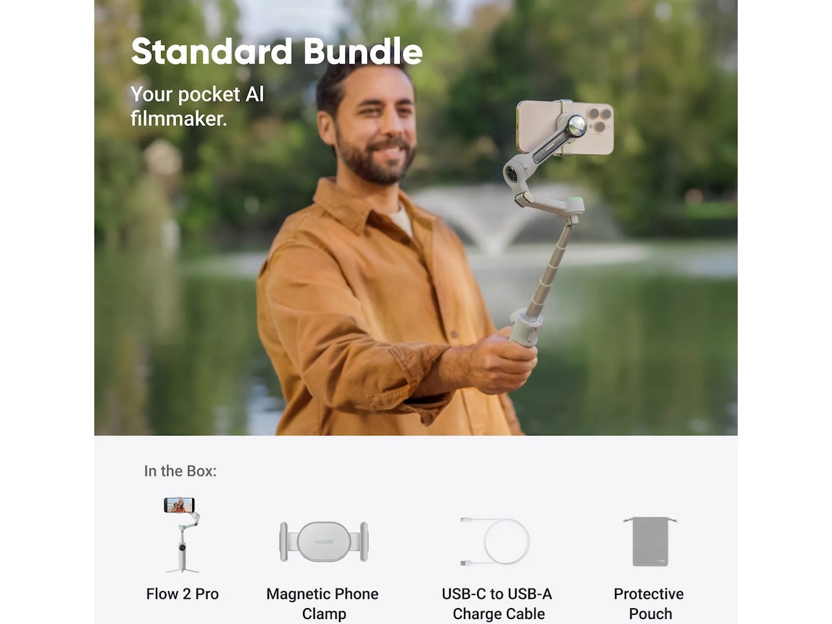 Insta360 Flow 2 Pro standardpakke (Stone Gray) Tilbehørssett til kamera