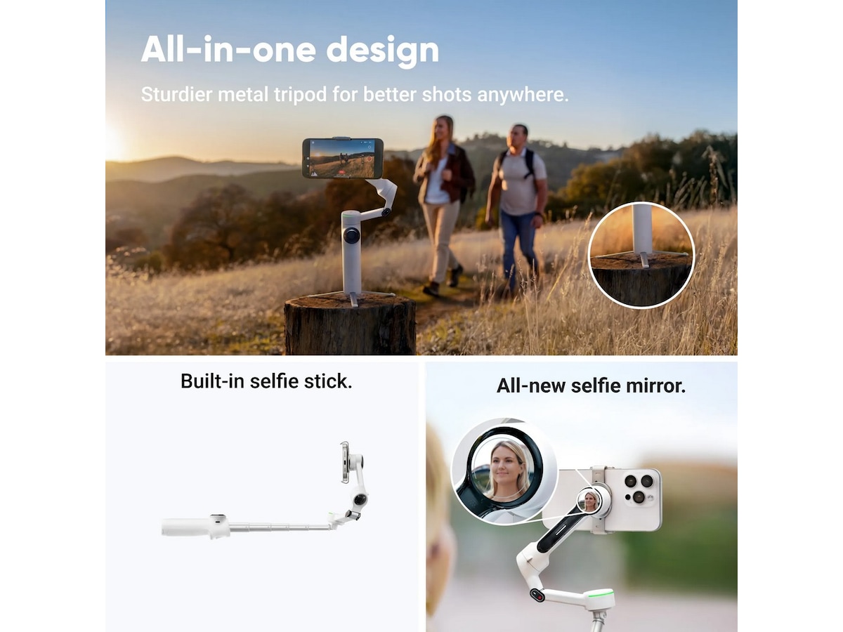 Insta360 Flow 2 Pro standardpakke (Stone Gray) Tilbehørssett til kamera