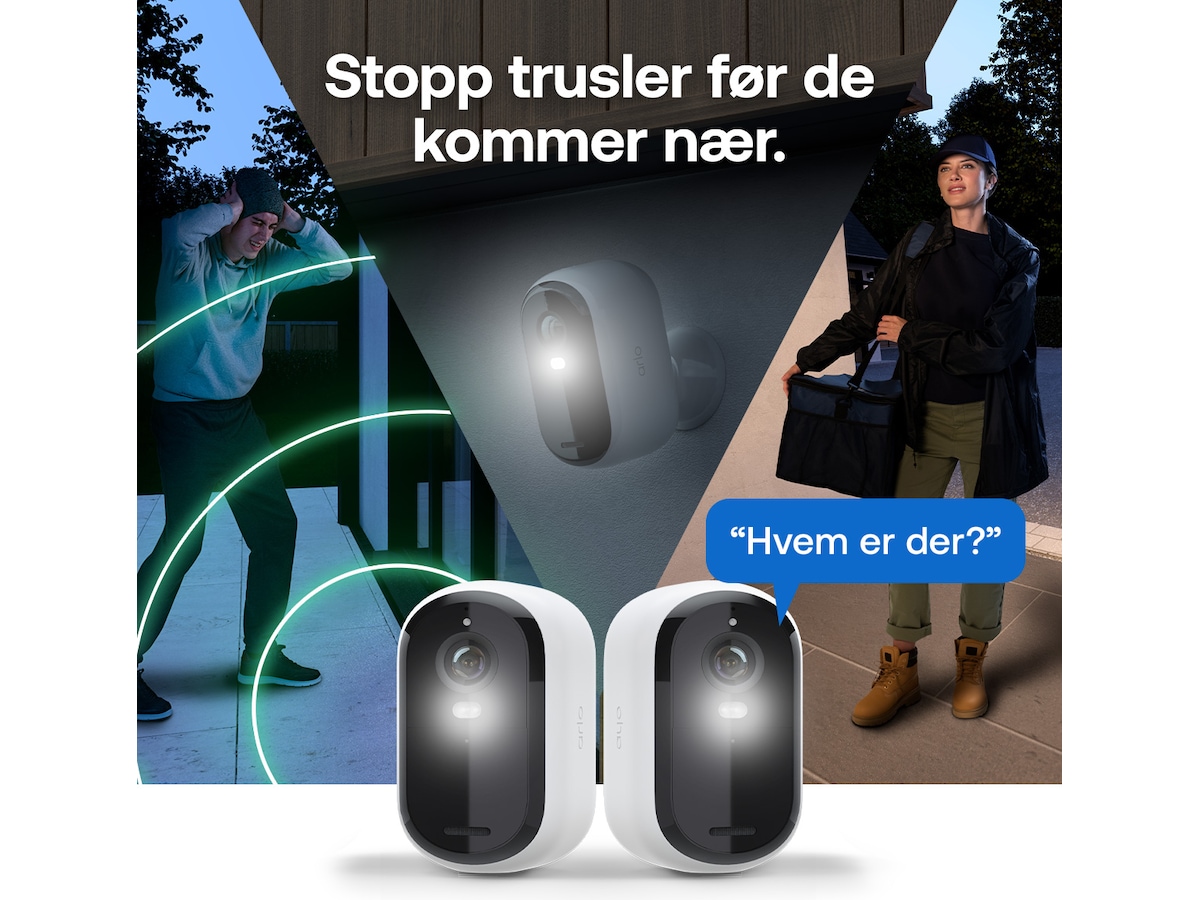 Arlo Essential 3 HD utendørs overvåkningskamera 2-pack Overvåkningskameraer