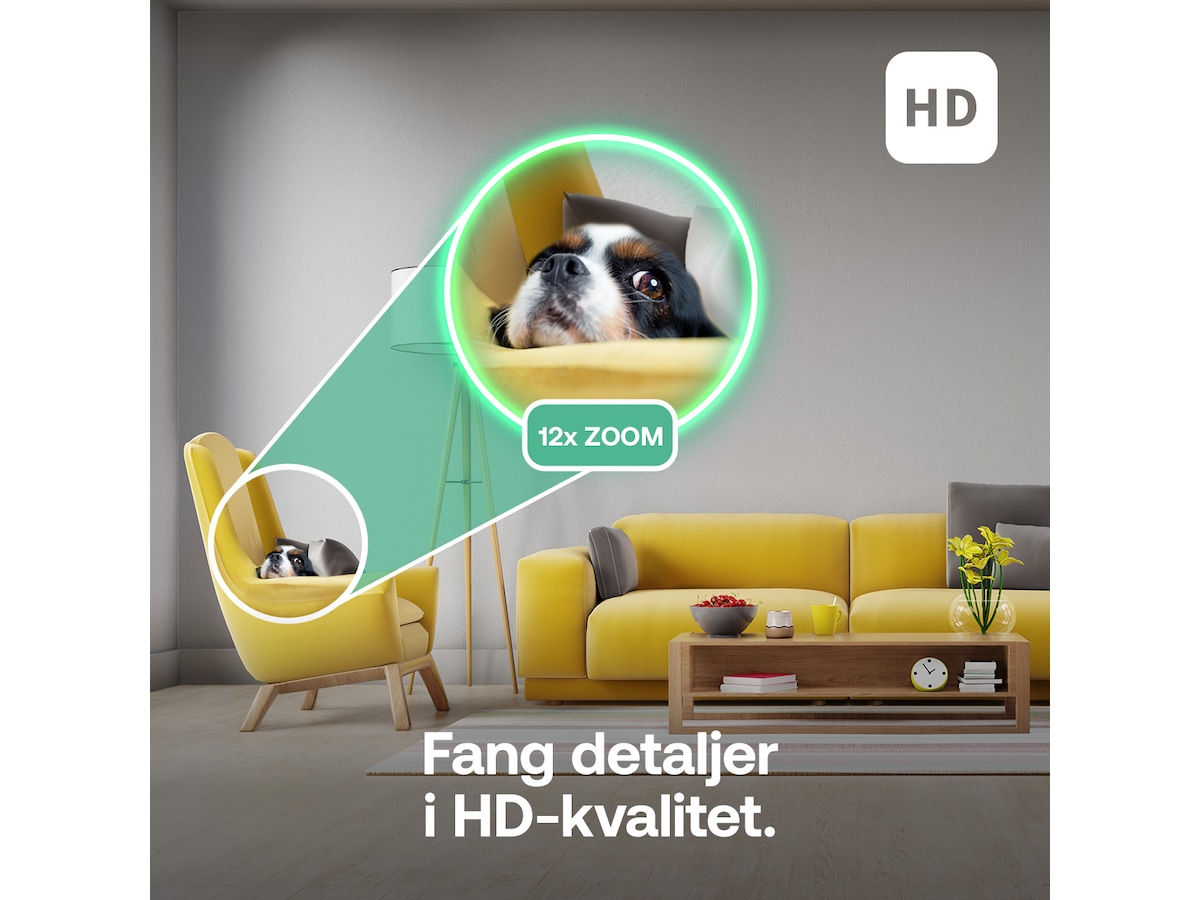 Arlo Essential 3 HD PTZ innendørs overvåkningskamera 2-pakning Overvåkningskameraer