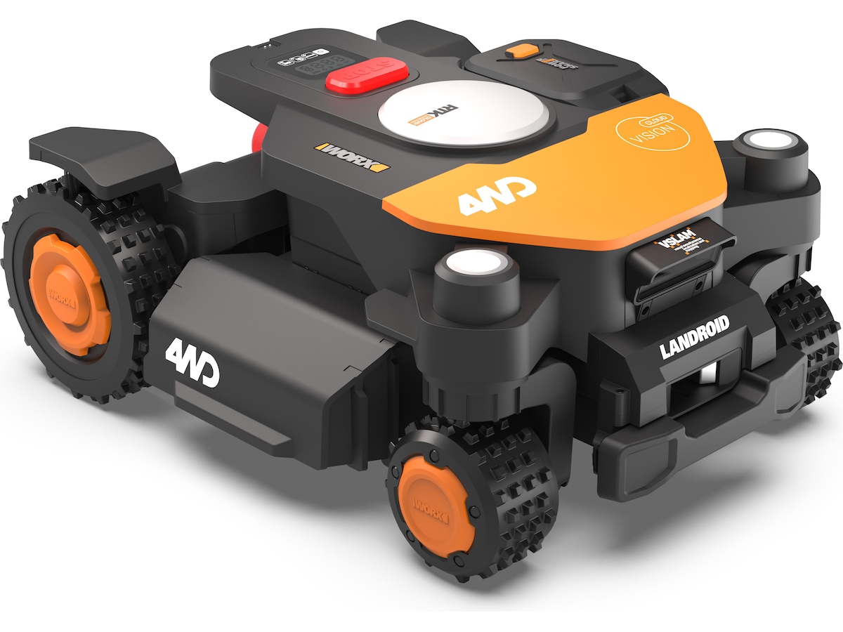 Kraftig firehjulsdrevet klipper med AI-kamera for automatisk mapping Robotgressklipper
