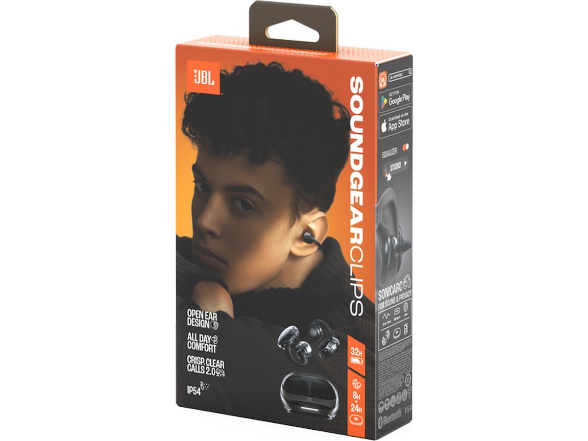 JBL Soundgear Clips trådløse åpne ørepropper, halv in-ear (sort) Ørepropper
