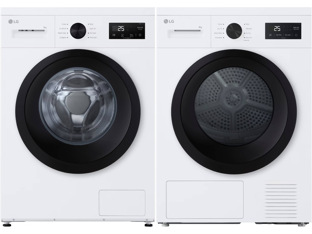 LG F4A1009NWKB vaskemaskin (hvit) + tørketrommel Vaskemaskin