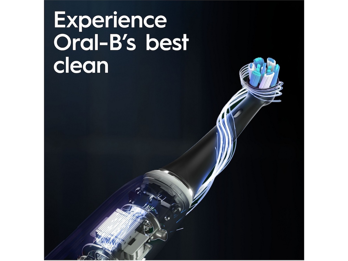 Oral-B iO 10 elektrisk tannbørste (sort) + børstehoder Elektriske tannbørster
