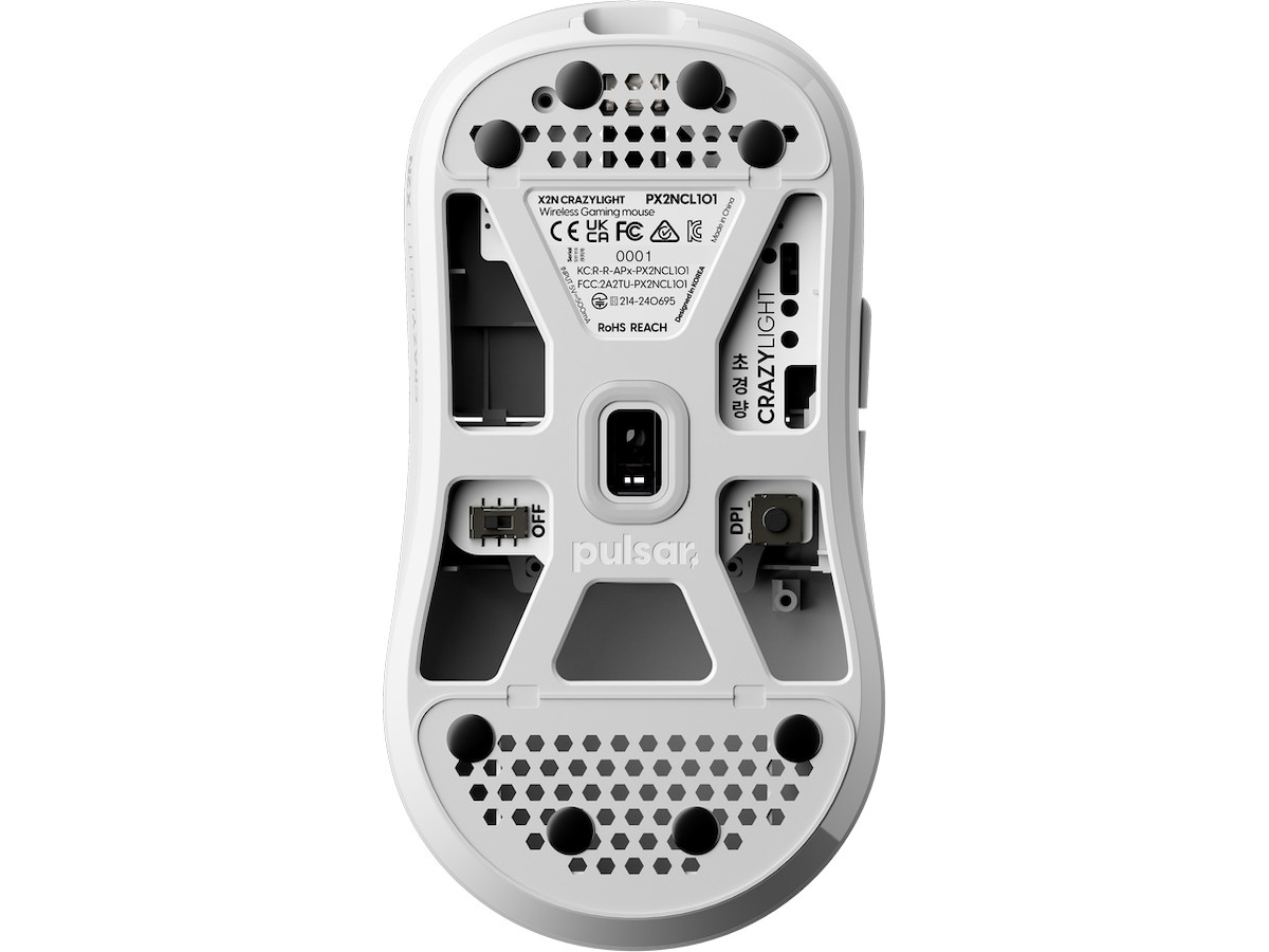 Pulsar X2N CrazyLight Mini gamingmus (hvit) Gamingmus