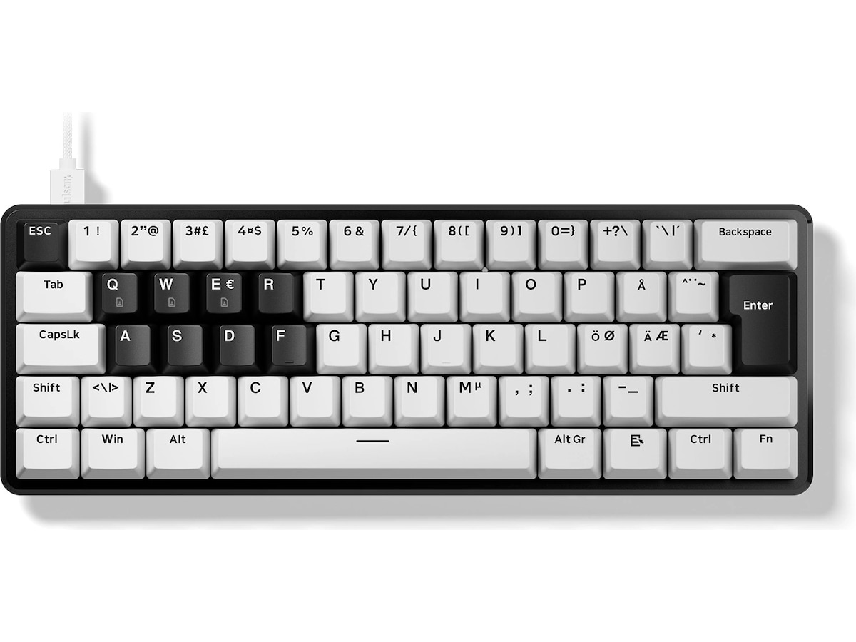 Pulsar PCMK 3 HE 60 tastatur, ISO nordisk, Hall-effekt (hvit) Gamingtastatur