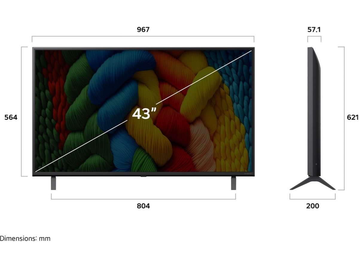 LG 43" NANO80 AI 4K NanoCell smart-TV (2025) + soundbar 60 - 69 tommer TV