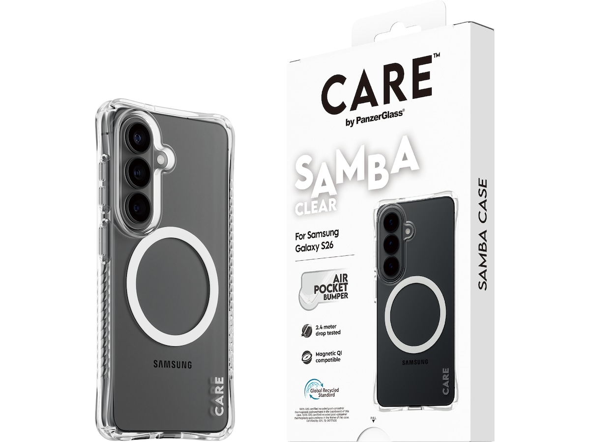 PanzerGlass CARE Galaxy S26 Samba Hardcase deksel (gjennomsiktig/hvit) Mobildeksel