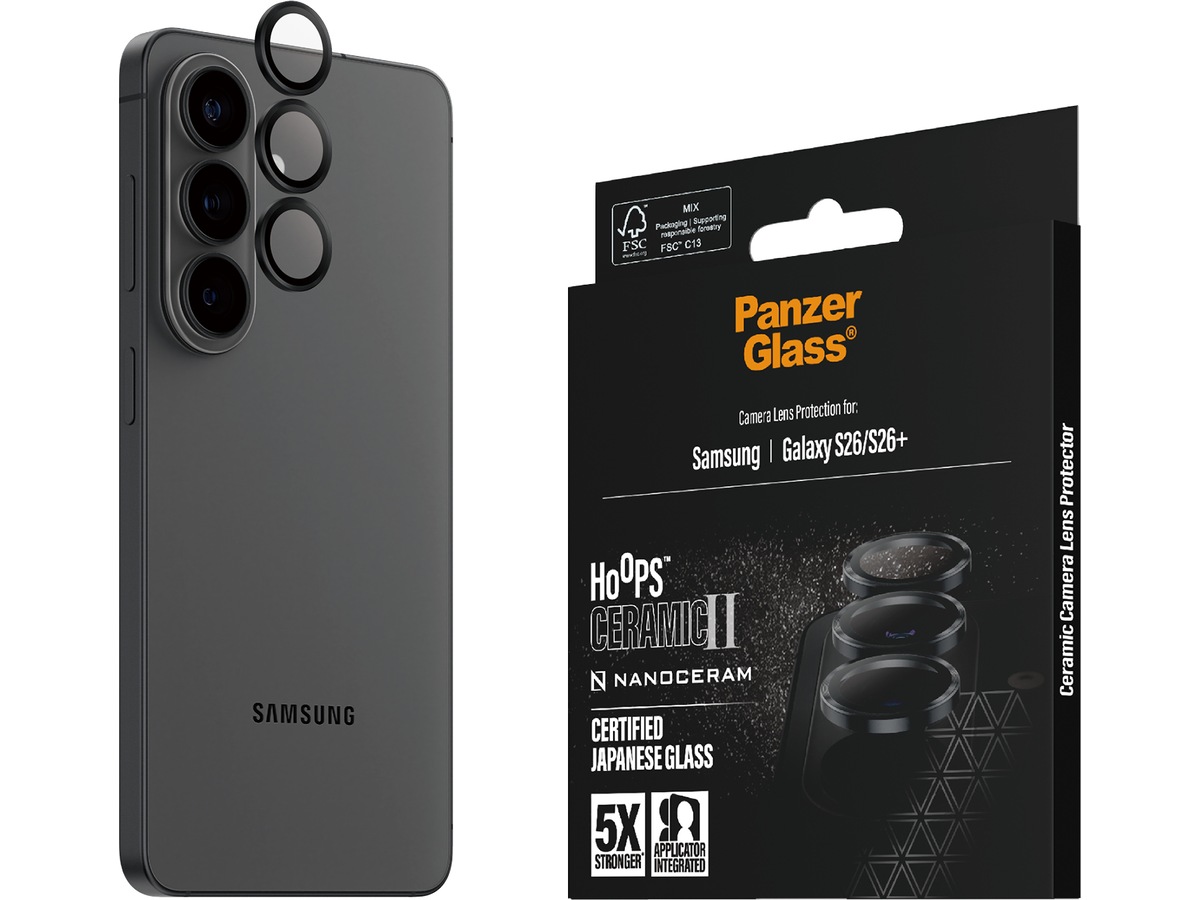 PanzerGlass Galaxy S26 / S26+ Hoops Ceramic II linsebeskytter Skjermbeskytter