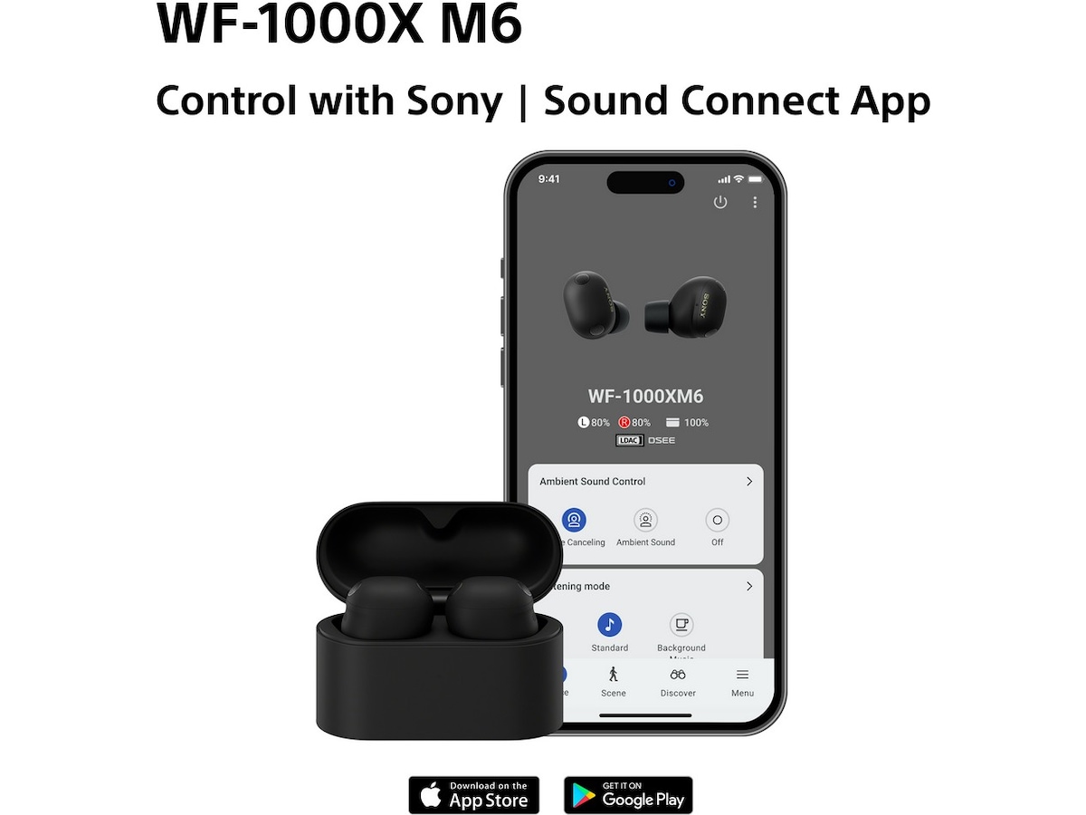 Sony WF-1000XM6 trådløse ørepropper med støydemping (Platinum Silver) Ørepropper