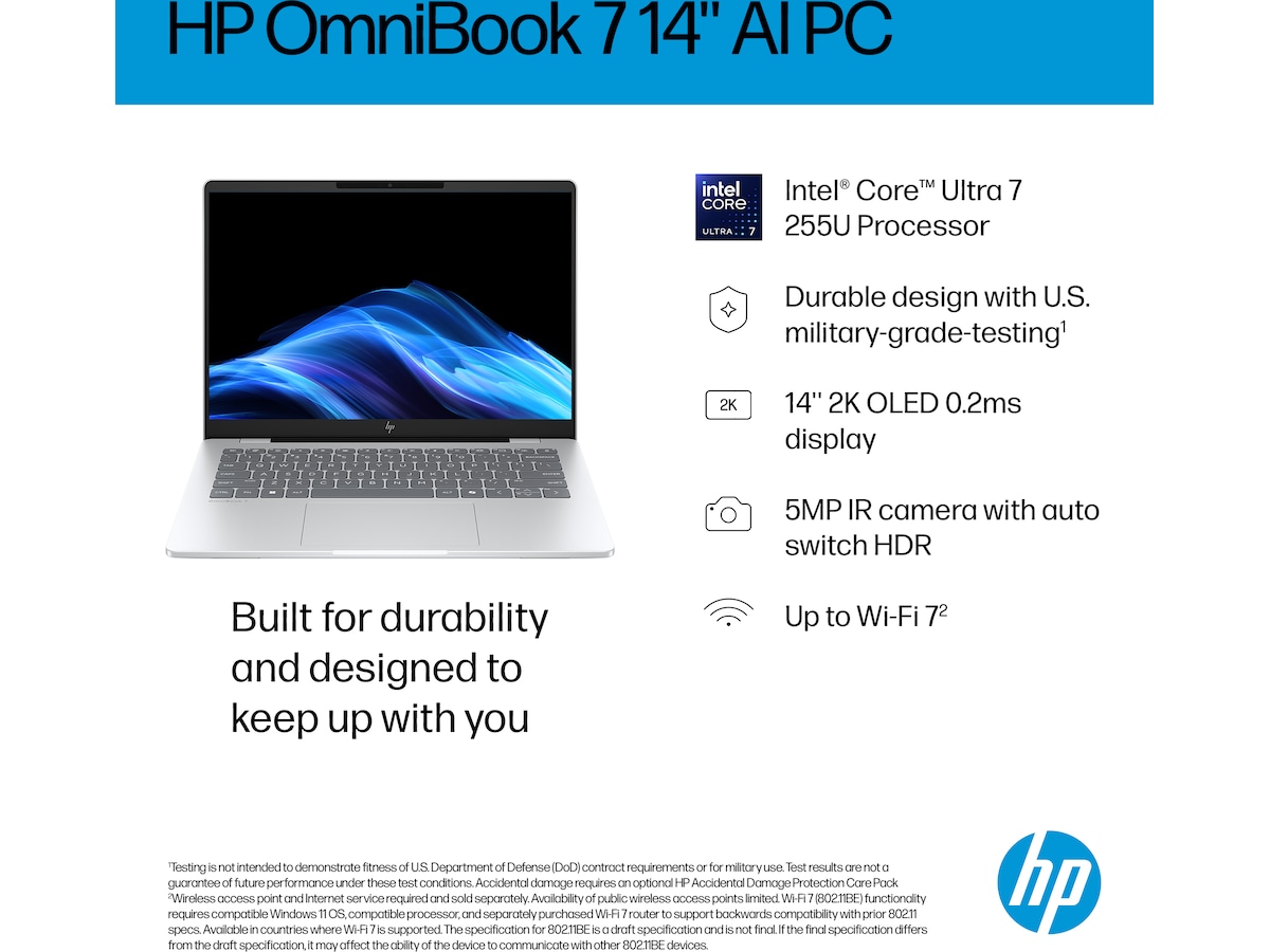 HP OmniBook 7 AI 14-fr0071no 14" 2K OLED -B-Grade Demo bærbar PC