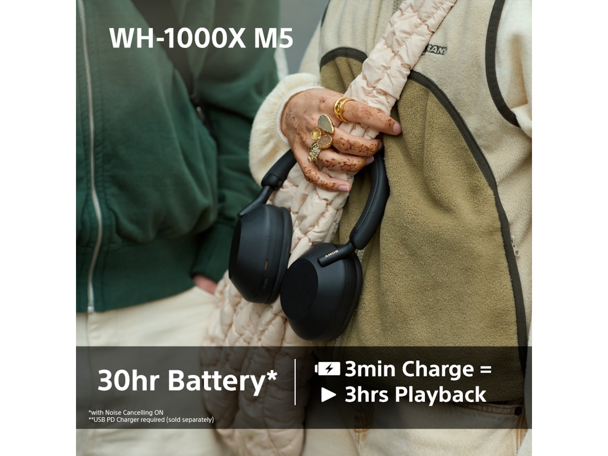 Sony WH-1000XM5 trådløse hodetelefoner over-ear (blå) + WF-510 buds Hodetelefoner