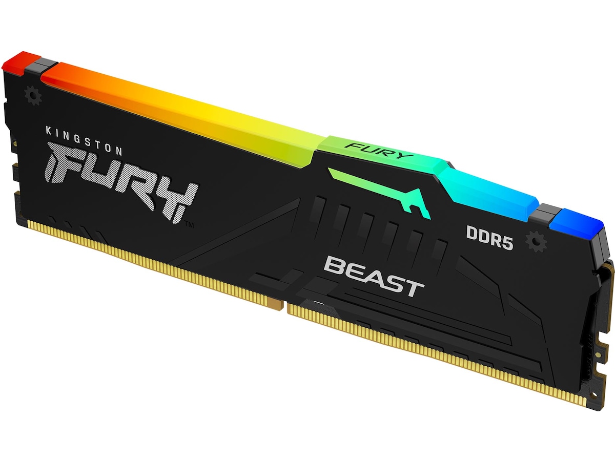 Kingston FURY Beast RGB 5600MHz DDR5 16GB (sort) Minnebrikker