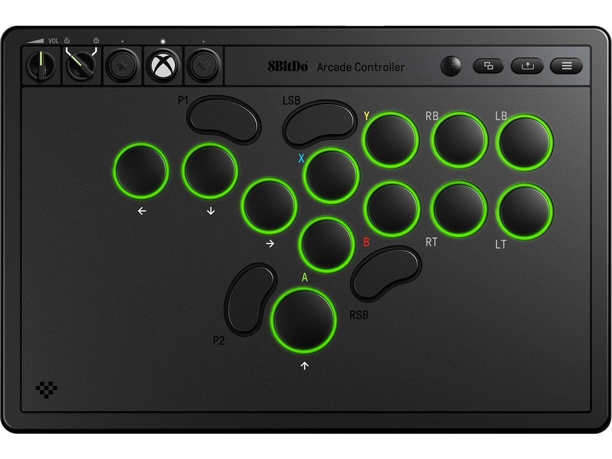 8BitDo arkadekontroller Xbox/PC (svart) Tilbehør til spillkonsoller