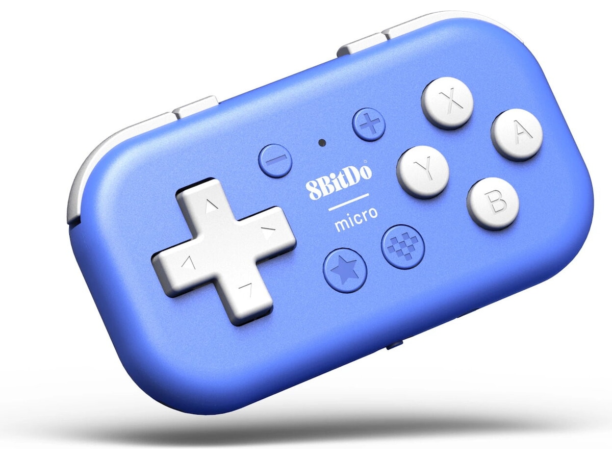 8BitDo Micro Bluetooth-spillkontroller (blå) Tilbehør til spillkonsoller