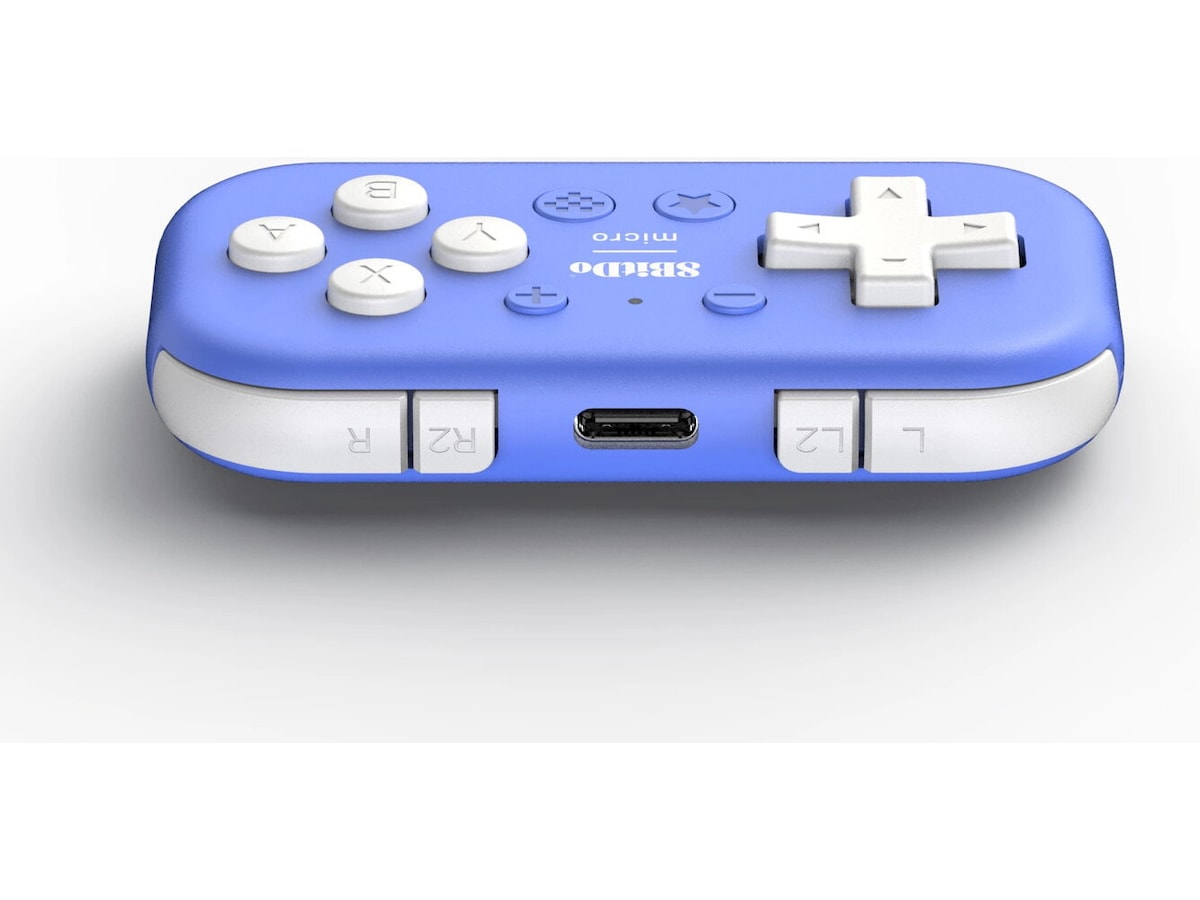 8BitDo Micro Bluetooth-spillkontroller (blå) Tilbehør til spillkonsoller