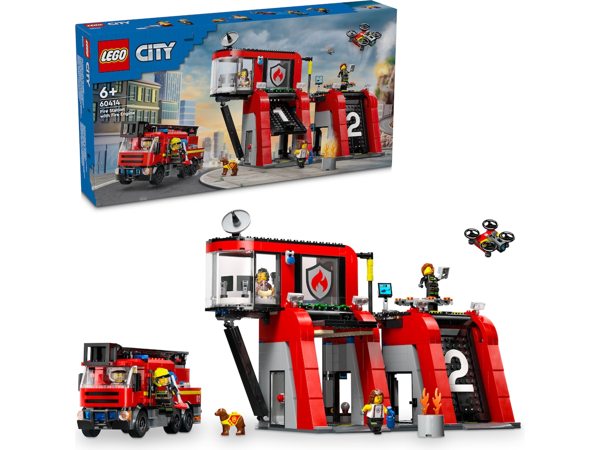 LEGO City Fire brannstasjon med brannbil 60414 LEGO