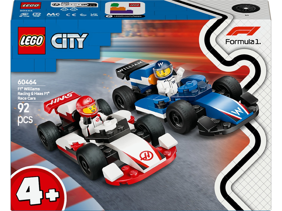 LEGO City F1 Williams Racing & Haas F1 racerbiler 60464 LEGO