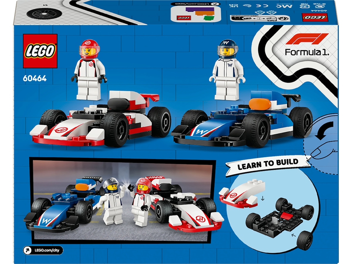 LEGO City F1 Williams Racing & Haas F1 racerbiler 60464 LEGO