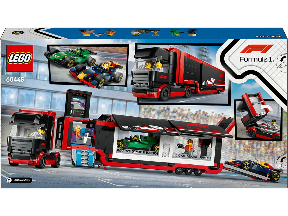 LEGO City F1 lastebil med RB20 og AMR24 F1-biler 60445 LEGO