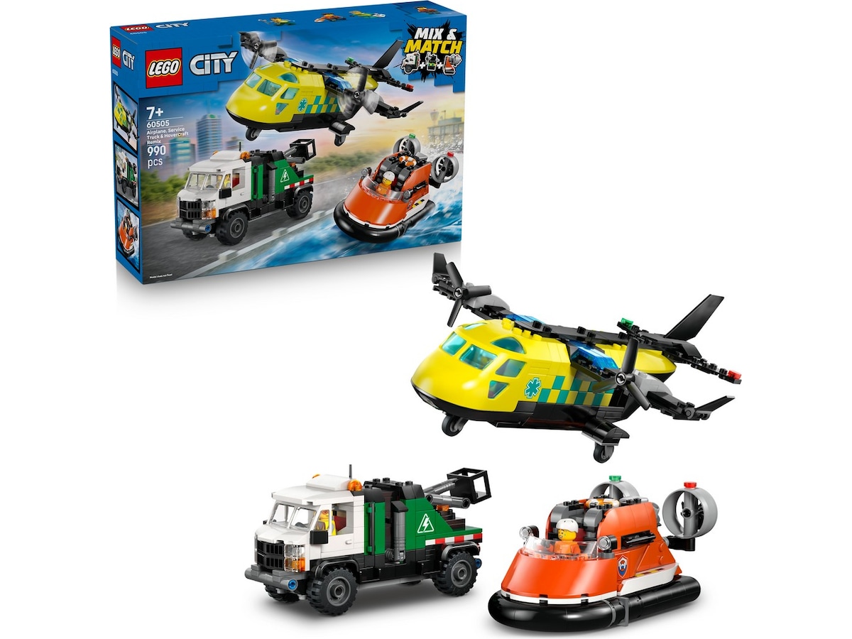 LEGO City Great Vehicles fly-, servicebil- og luftputebåt-remiks 60505 LEGO