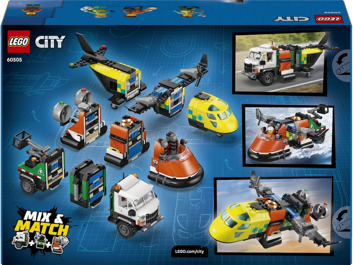 LEGO City Great Vehicles fly-, servicebil- og luftputebåt-remiks 60505 LEGO