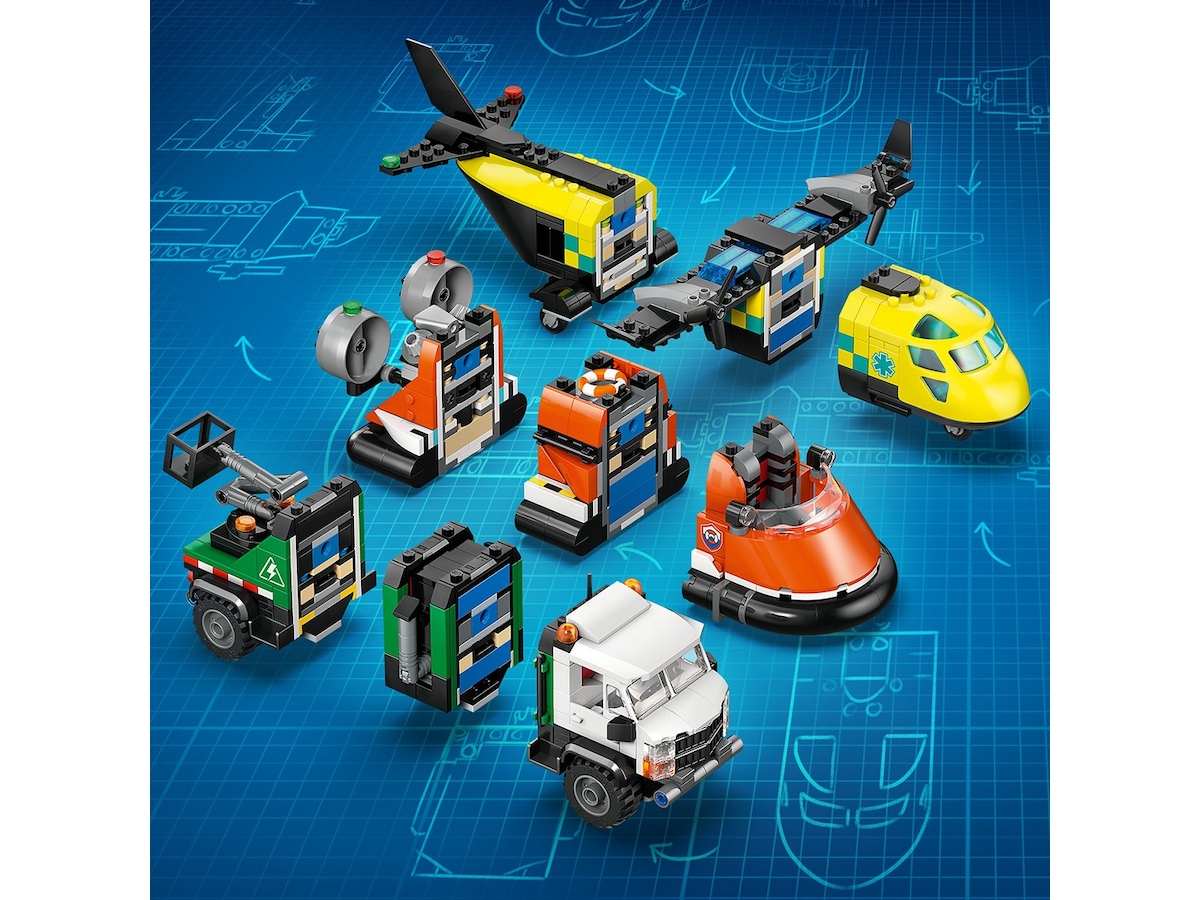 LEGO City Great Vehicles fly-, servicebil- og luftputebåt-remiks 60505 LEGO