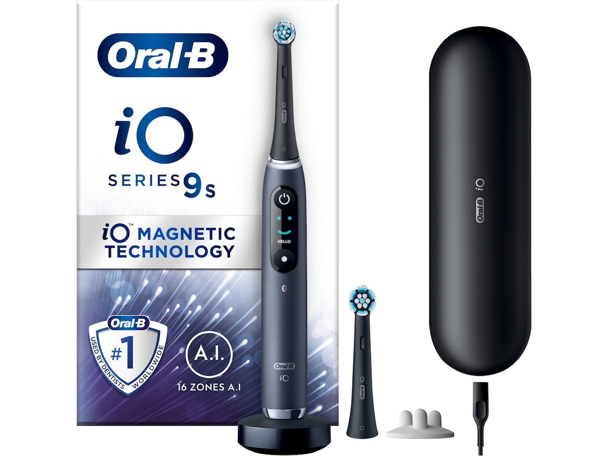 Oral-B iO 9 elektrisk tannbørste (sort) + 3pk børstehoder Elektriske tannbørster