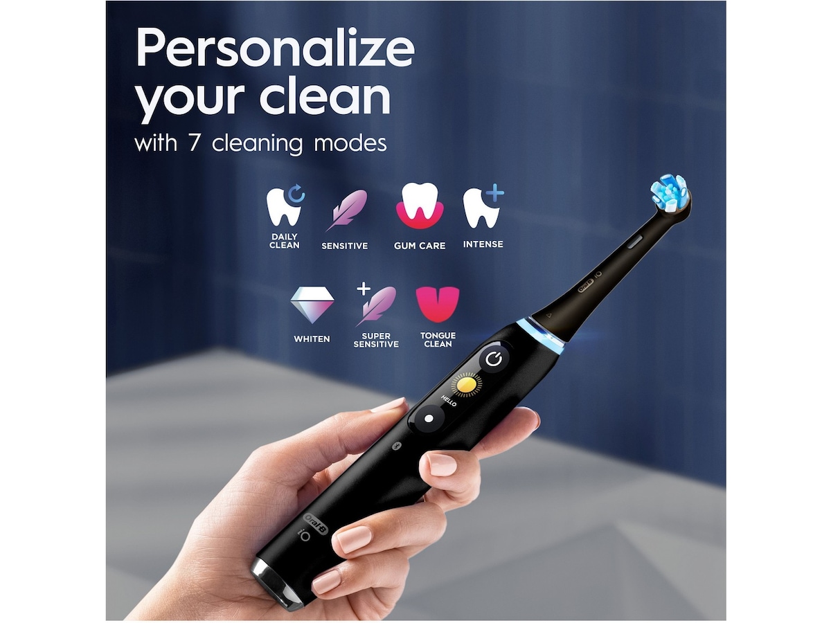 Oral-B iO 9 elektrisk tannbørste (sort) + 3pk børstehoder Elektriske tannbørster