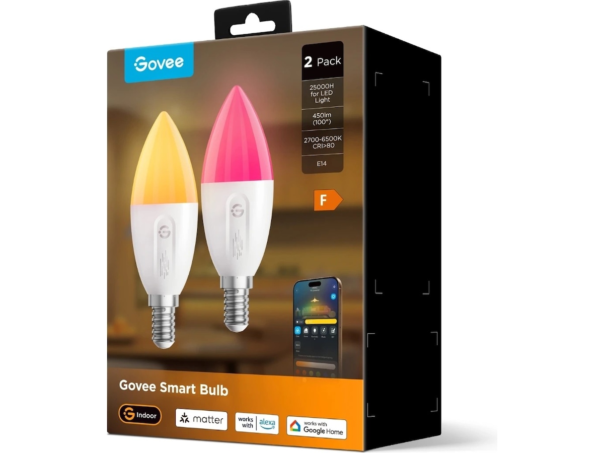 Govee E14 LED smart lyspære (2-pack) Lyspærer & LED-pærer