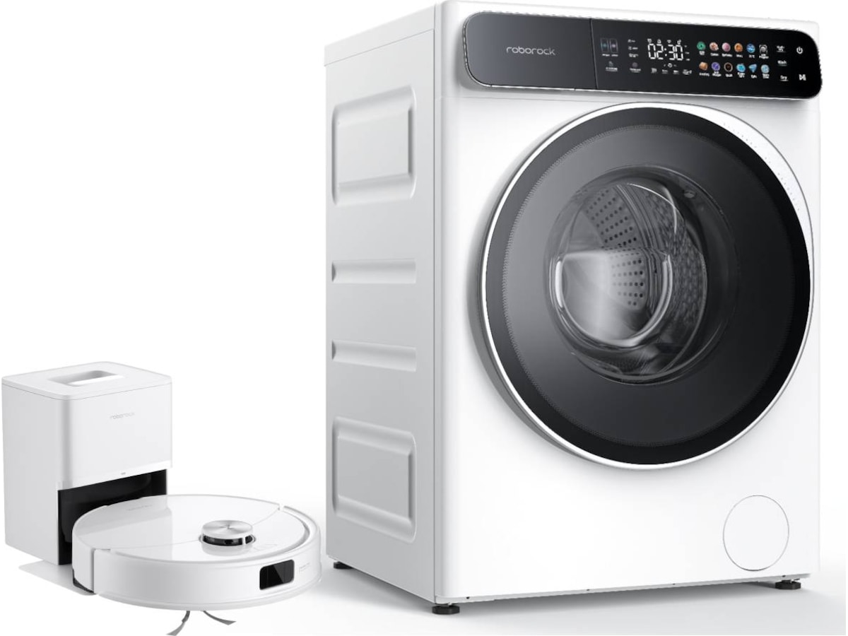 Roborock ZEO One vask/tørk (hvit) + robotstøvsuger Kombinert vaskemaskin og tørketrommel