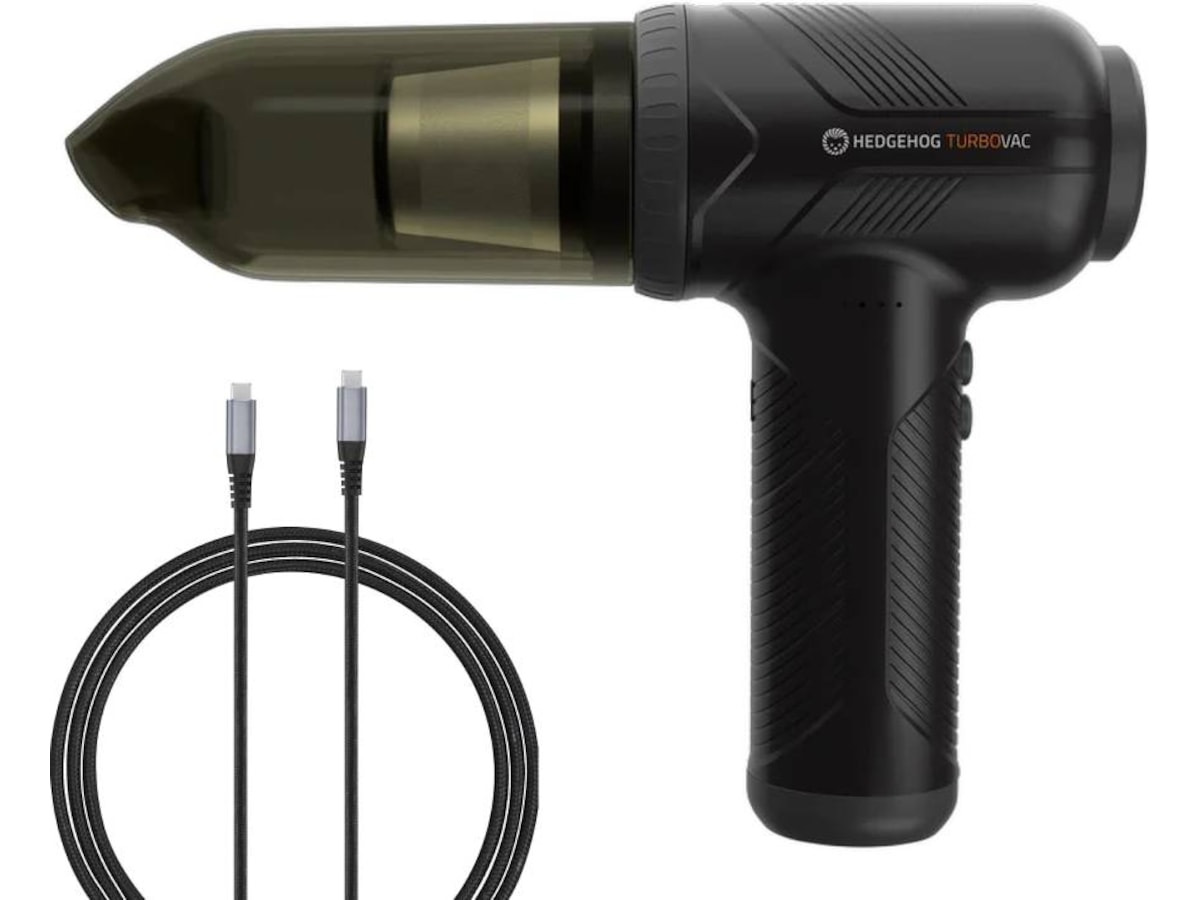 Hedgehog TurboVAC trådløs støvsuger/luftblåser (sort) + USB-C kabel Trådløse støvsugere