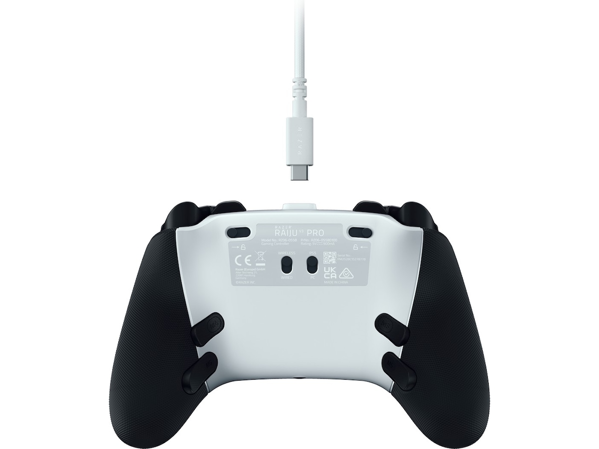 Razer Raiju V3 Pro trådløs kontroller for PS5 og PC (hvit) Tilbehør til spillkonsoller