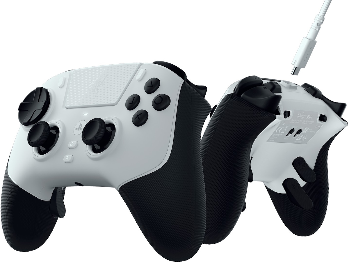 Razer Raiju V3 Pro trådløs kontroller for PS5 og PC (hvit) Tilbehør til spillkonsoller