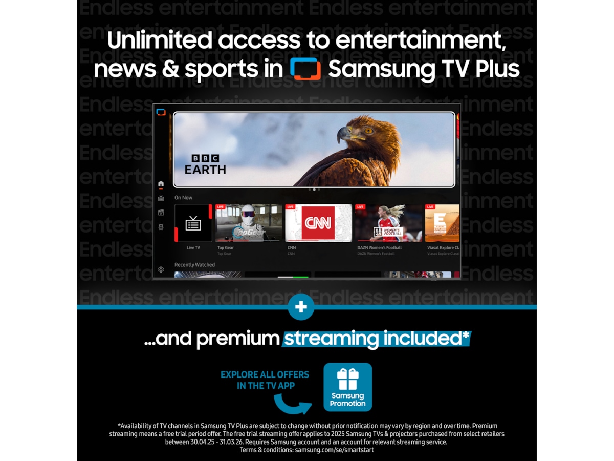 Samsung 55" Q8FA QLED 4K smart-TV (2025) + lydplanke 50 - 59 tommer TV